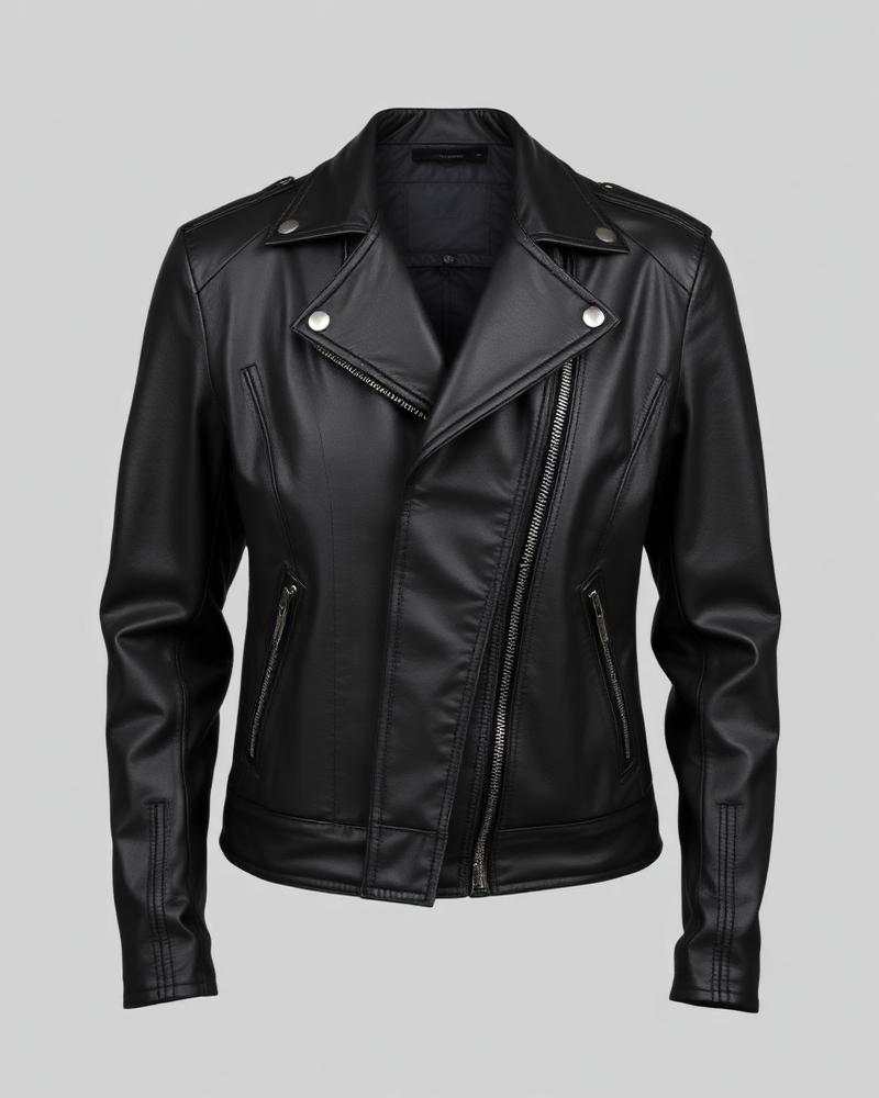 Asymmetric Biker custom leather jacket sample