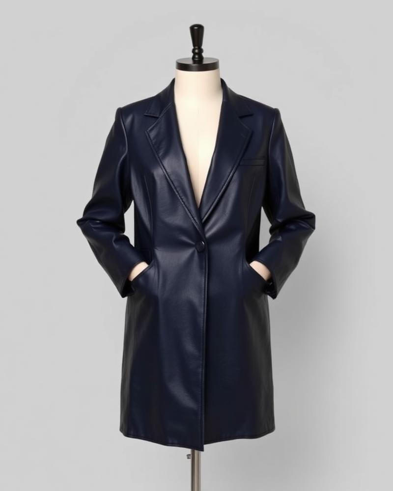 Tailored Long Blazer custom leather jacket sample