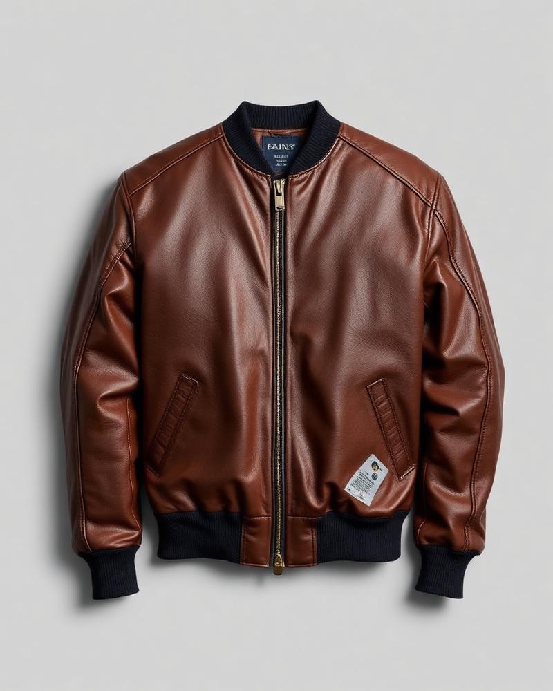 Heritage Bomber custom leather jacket sample